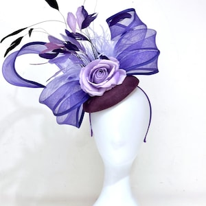 Purple Feather Fascinator Hat: Kentucky Derby, Tea Party
