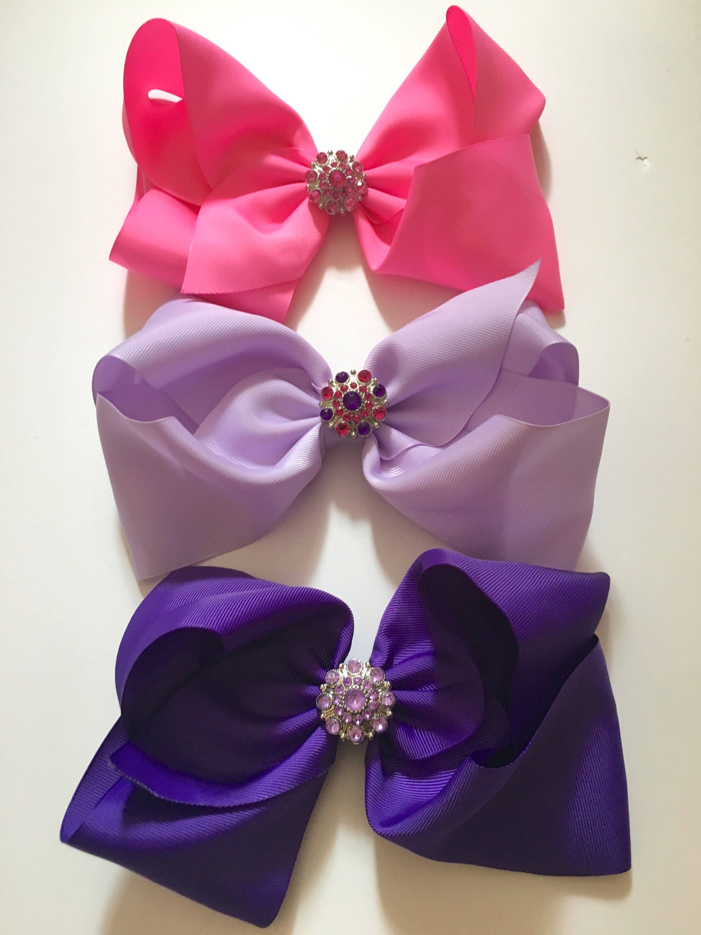 School Hair Bow For Girls All Colors Rhinestone Hair Bow Hot Pink