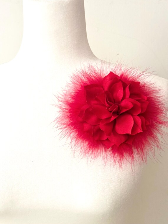 Flower Brooch Pin, Red Flower Brooch Pin, Red Flower Pin, Red Flower Clip, Beige, Burgundy Wine,Navy, Green, Flower Corsage Pin, All colors