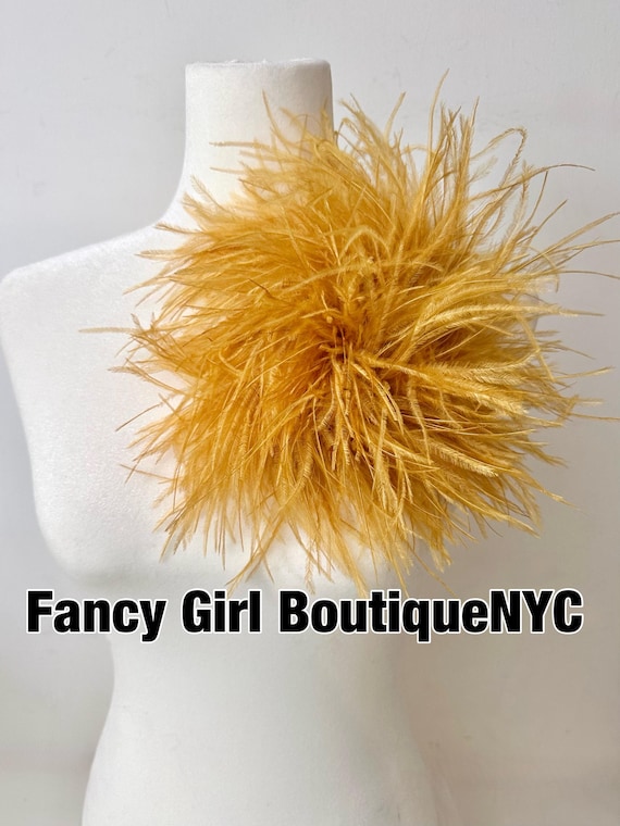 Gold Feather Pin Mocha Brown Feather Brooch Olive Green Wine Beige Black Navy Silver Pink Dusty Rose Oversized Ostrich Feather Brooch Pin