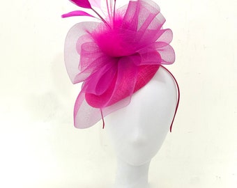 Pink  Hot Pink Magenta Kentucky Derby fascinator Hat,  Kentucky Derby Hat Fascinator,  Church Wedding Tea Party Hat, Custom Fascinator Hat