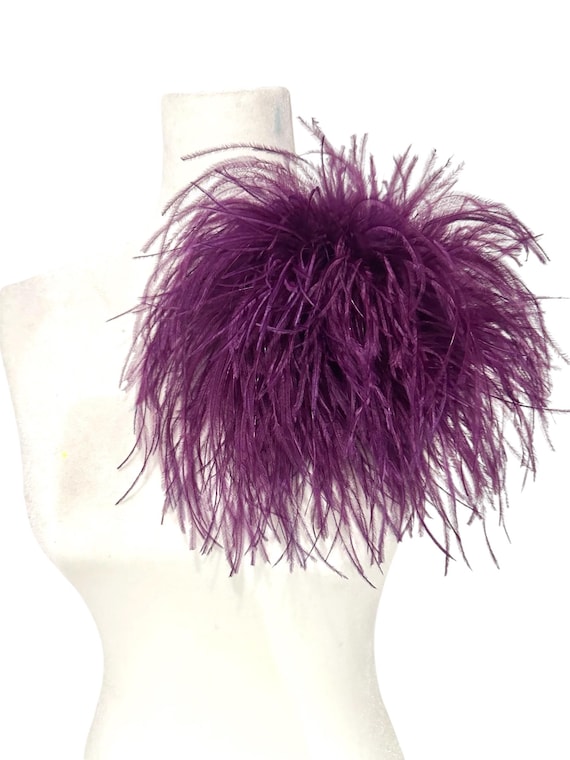 Plum Purple Feather Pin, Burgundy Olive Green Feather Brooch Pin, Beige, Black,Navy Silver, Pink Dusty Rose Large Ostrich Feather Brooch Pin
