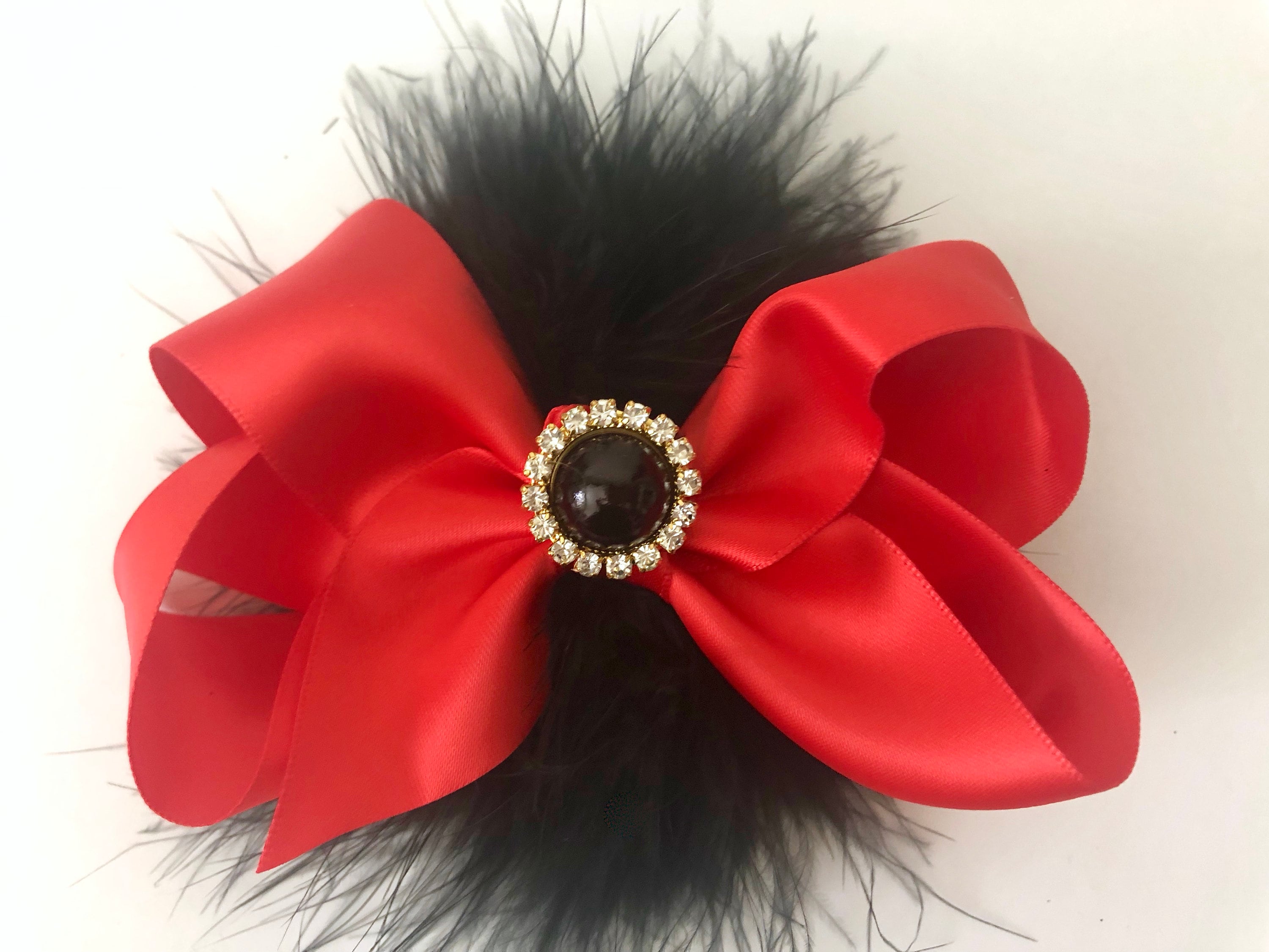 Black Hair Clip Black Gold Hair Bow Black Satin Hair Clip Etsy