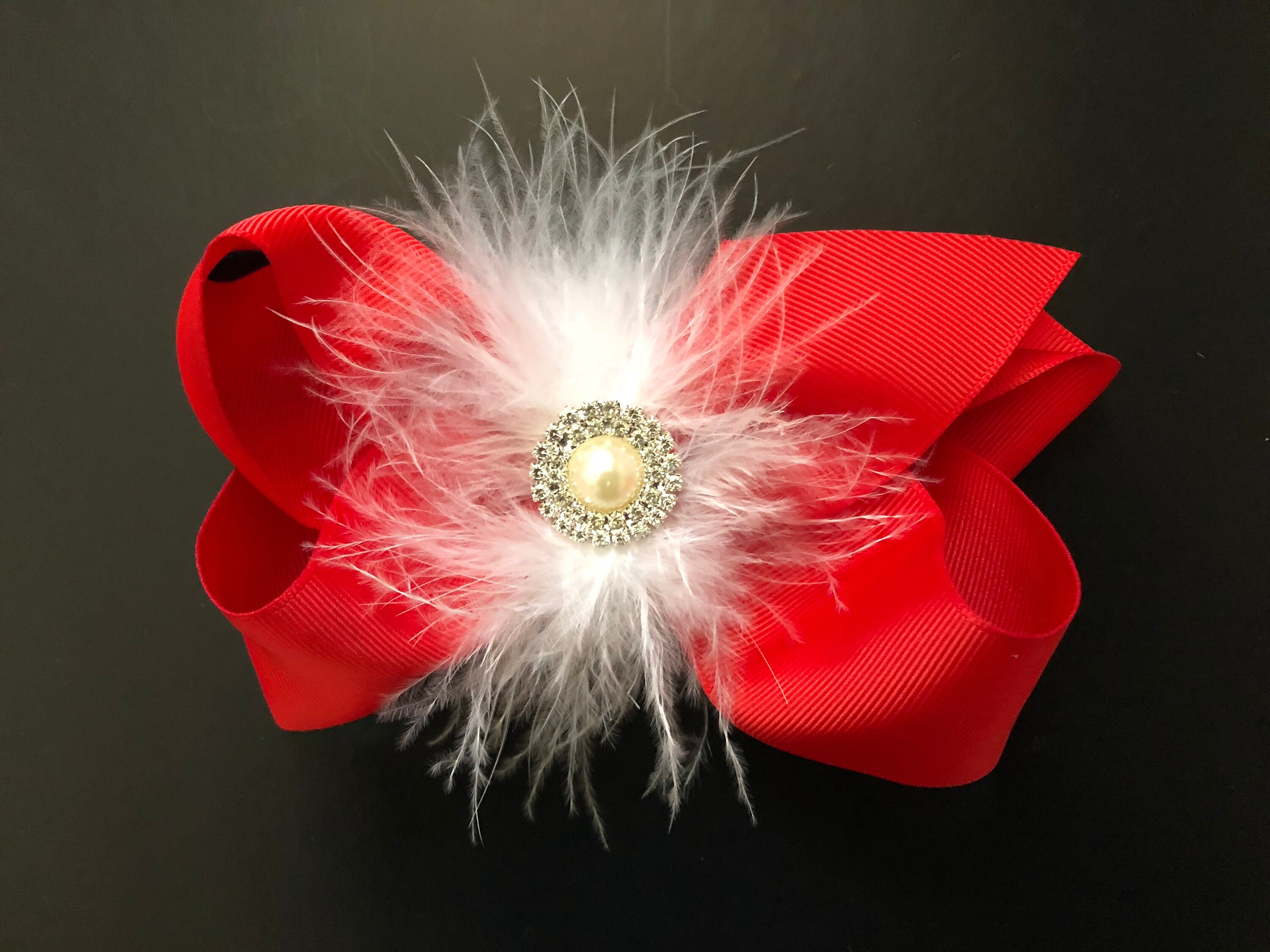 Red White Hair Bow For Girls White Red Hair Bow Red Christmas