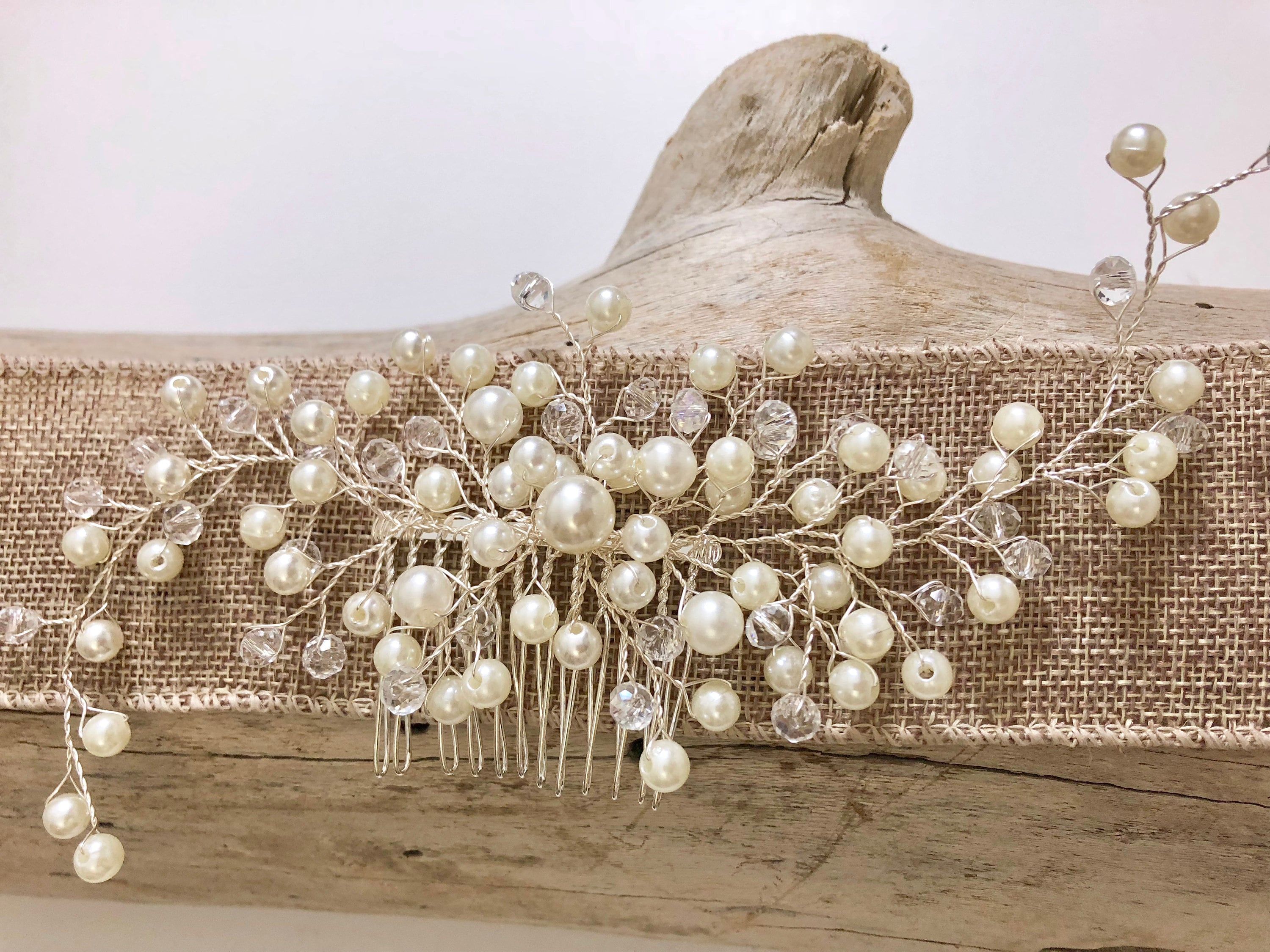 Pearl Hair Comb Vintage Wedding Hair Comb Crystal Pearl Hair