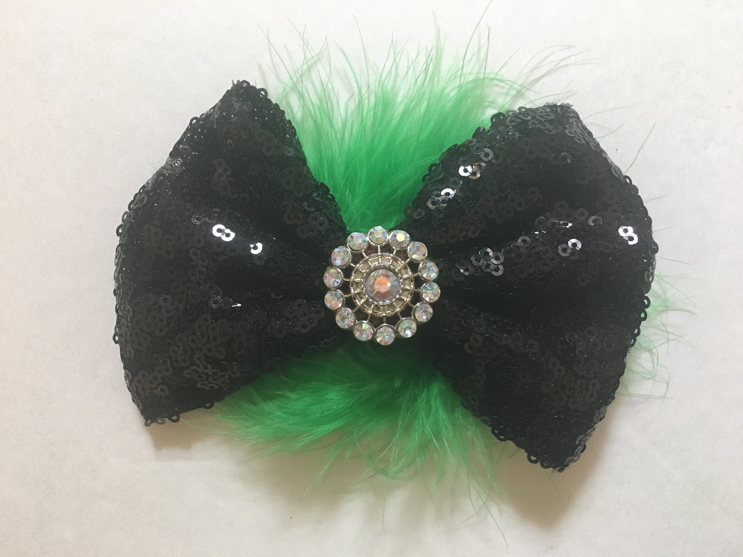 Dance Costume Clips, Black and Pink Feather Bows, All colors Sequin