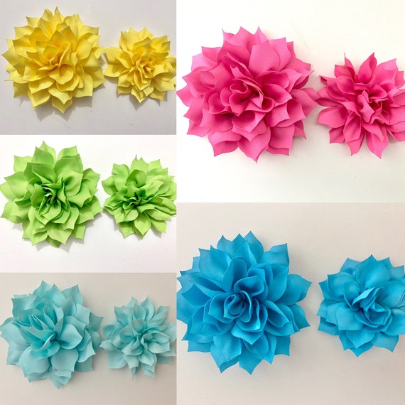 Neon Hair Clips, Bright Pink Yellow Aqua Blue Green Baby Hair Clips, Neon Hair Clips for Girls,Flower Girl Hair Clips