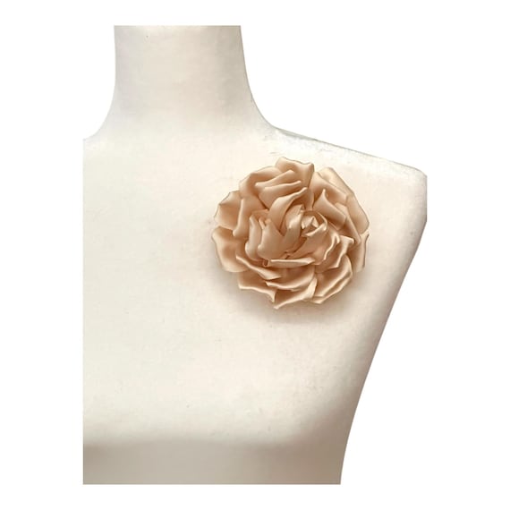 Flower Pin, Ivory Red Wine Flower Pin, Statement Boutonniere, Flower Corsage Pin, Ivory, Pink Flower Pin, Red Satin Christmas Brooch Clip