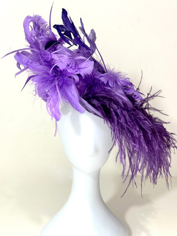 Lavender Purple Kentucky Derby Hat Fascinator, Purple Fascinator Hat, Kentucky Derby Hat, Church Hat, Easter Parade Hat, Wedding Church Hat