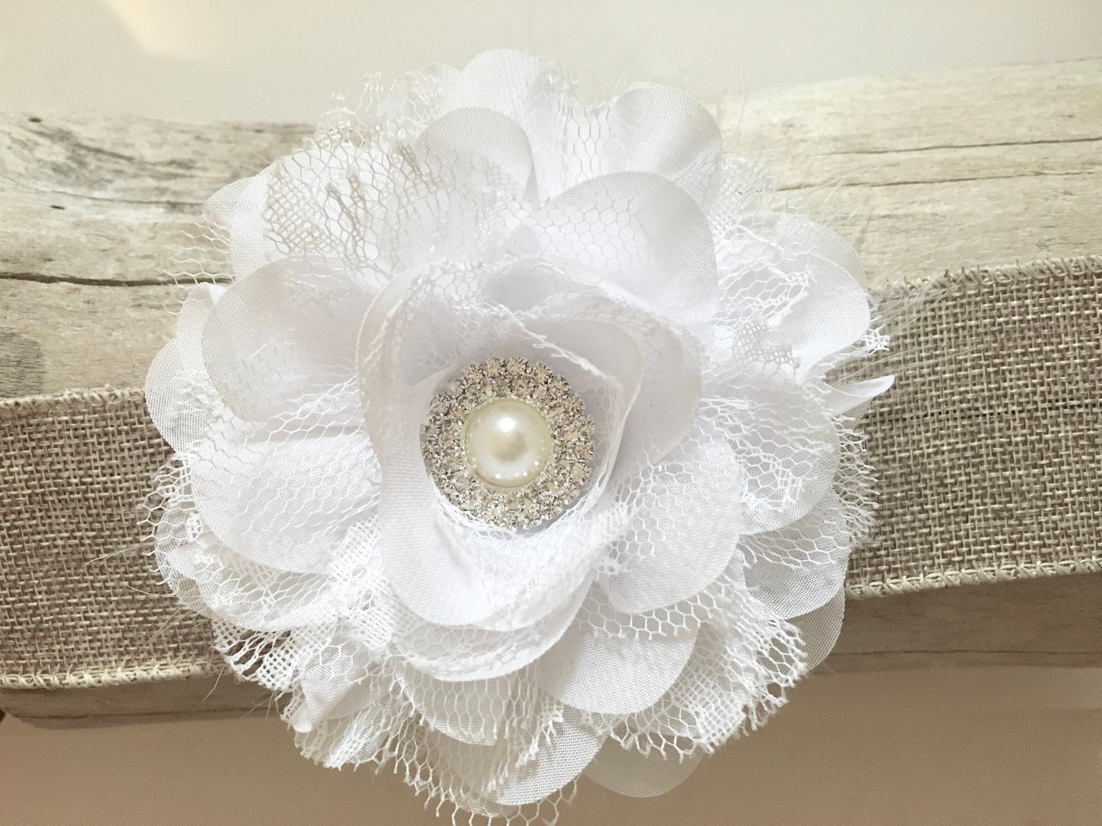 White Lace Flower Hair Clip ivory Lace Hair clip Flower Girl Etsy