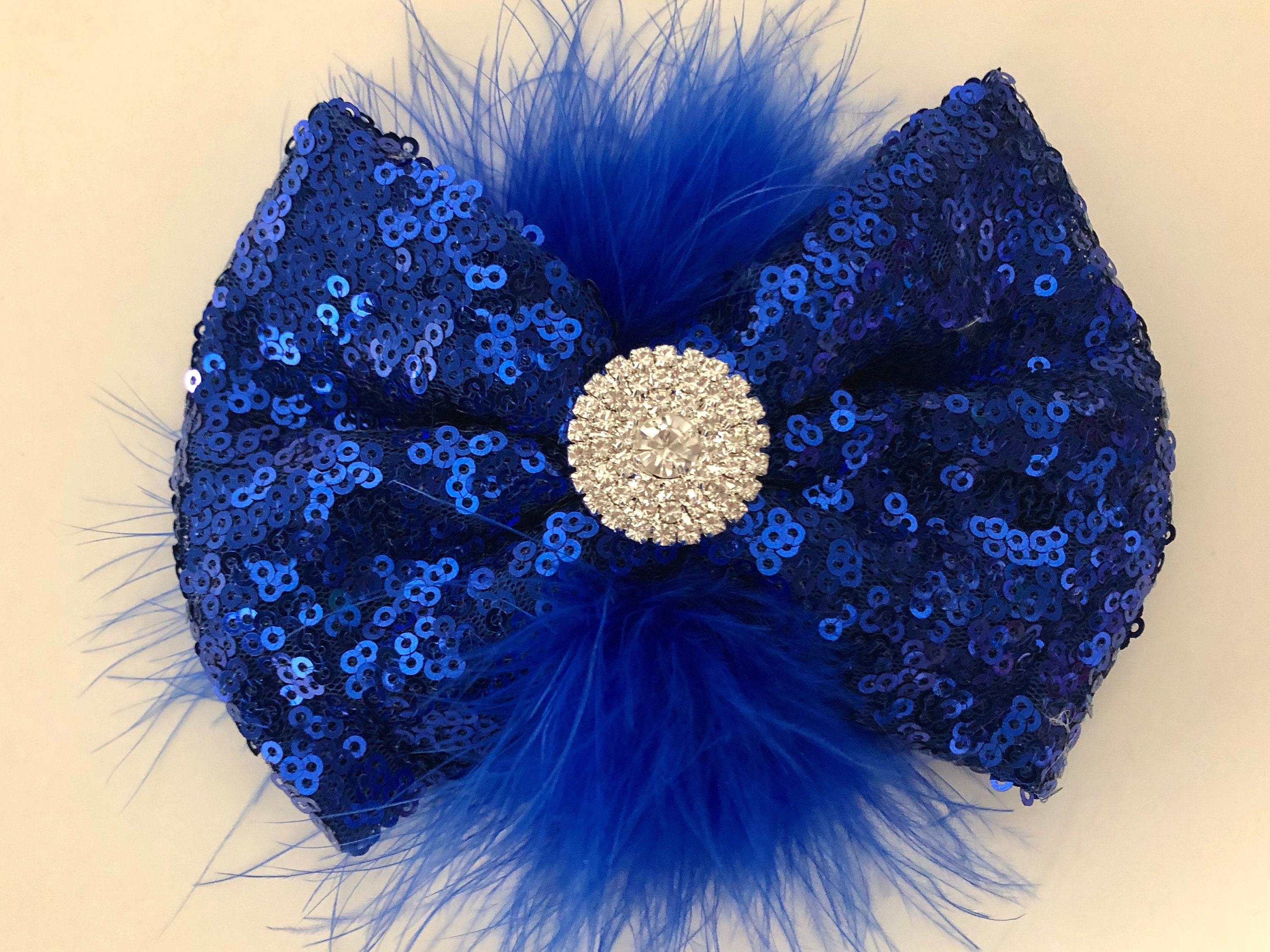 7. Big Royal Blue Hair Bow for Dance Performances - wide 8
