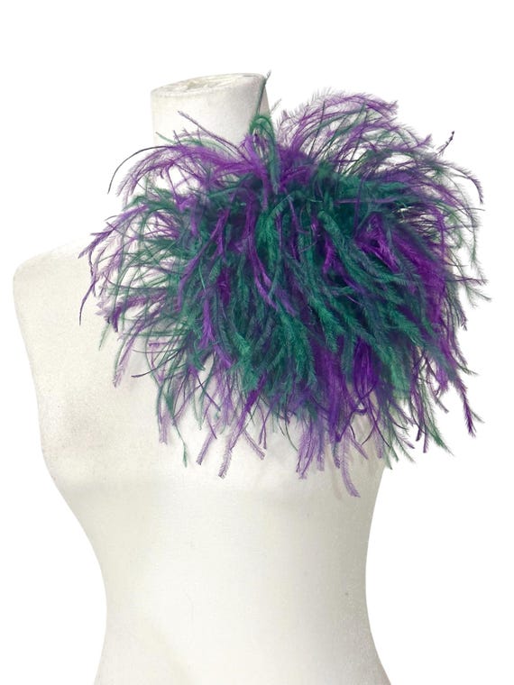 Purple Green Feather Pin, Feather Corsage Pin, Chocolate Brown, Dusty Rose, Beige, Black,Navy Silver, Red, Large Ostrich Feather Brooch Pin