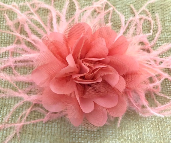 coral flower hair accessories