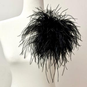 Feather Brooch Pin, Feather Shoe Clips, Feather Cuffs, Pink Dusty Rose Beige Mocha Brown, Olive,Black Quality Large Ostrich feather trim image 10