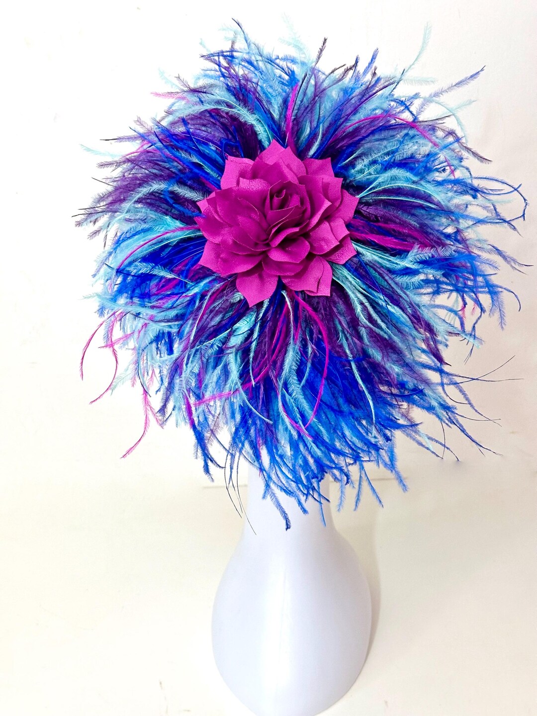 Custom Artisan Purple Pink Rose Ostrich Feater Fascinator Headpiece 1339x1352.jpg?1705243463 main image 4