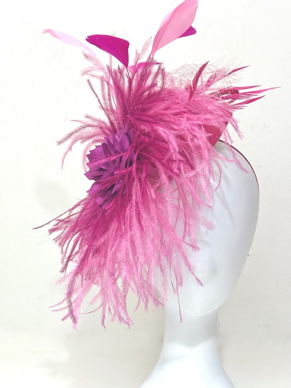 Pink Dusty Rose Derby Fascinator Hat, Pink Mauve Fascinator Hat, Wedding Fascinator Hat, Church Veil Hat, Kentucky Derby Hat