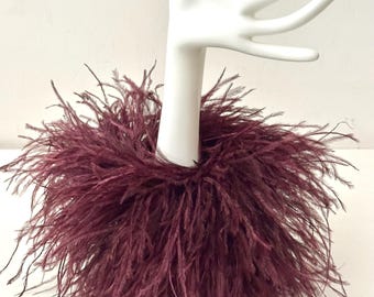 Ostrich Feather Wrist Cuffs, Feather Brooch Pin, Shoe Clips, Quality Ostrich Feather 8ply-10 ply Ostrich Feathers, Burgundy,Black, Brown