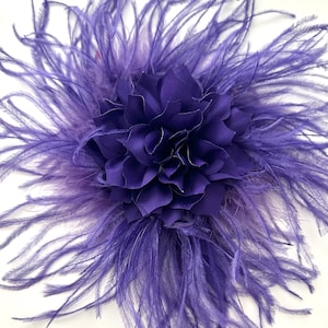 Purple Fascinator Hat Clip, Feather Clips, Purple, Lavender, Lilac Flower Feather Church Wedding Fascinator, Wedding Bridal Hair Clips,