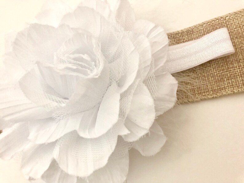 Dusty Rose Baby Headband Headband Baby Gift, Christening Baptism Headband Floral Headband Ivory Mint