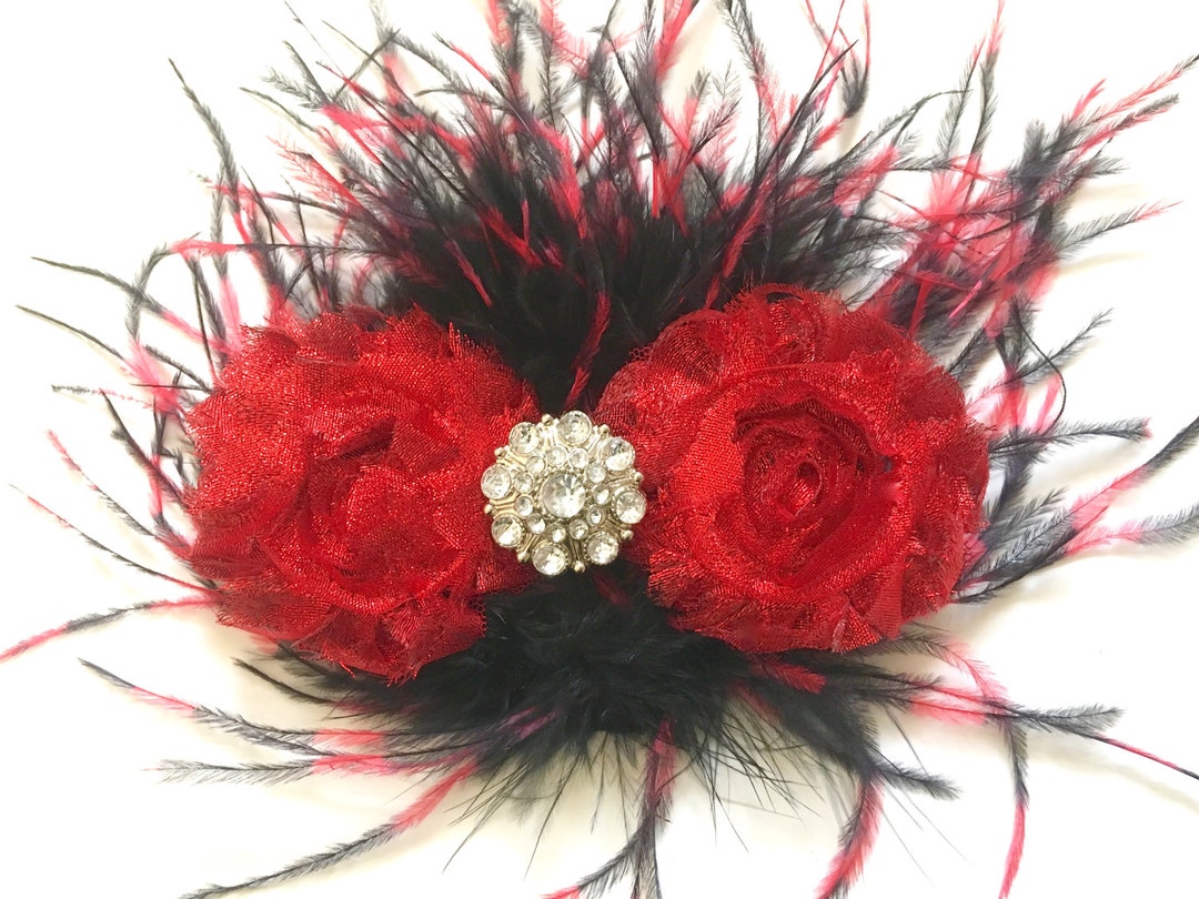 Feather Hair Clip Black Costume Accessory main image 1