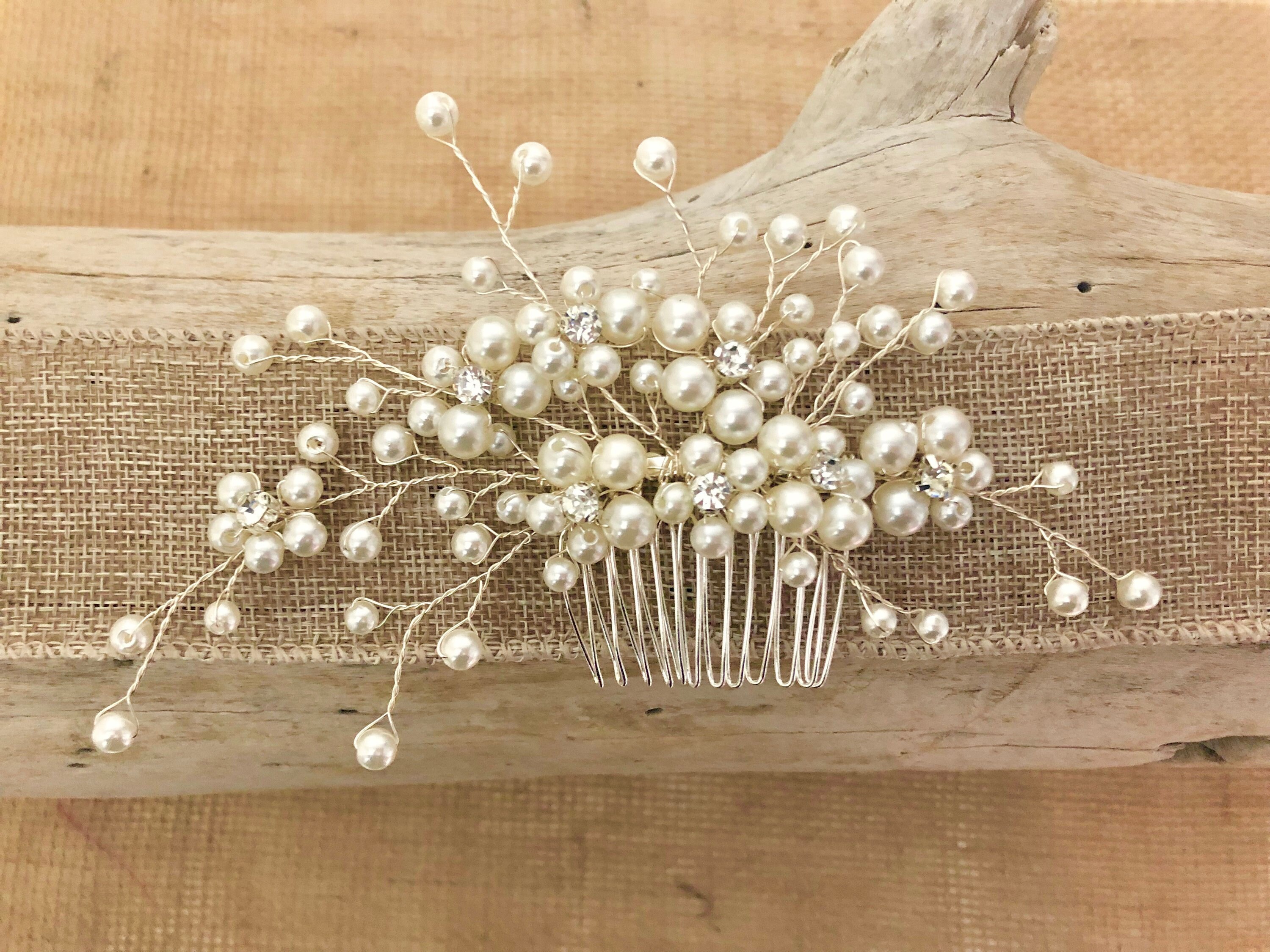 Pearl Hair Comb Vintage Style Bridal Hair Comb Crystal Pearl Hair