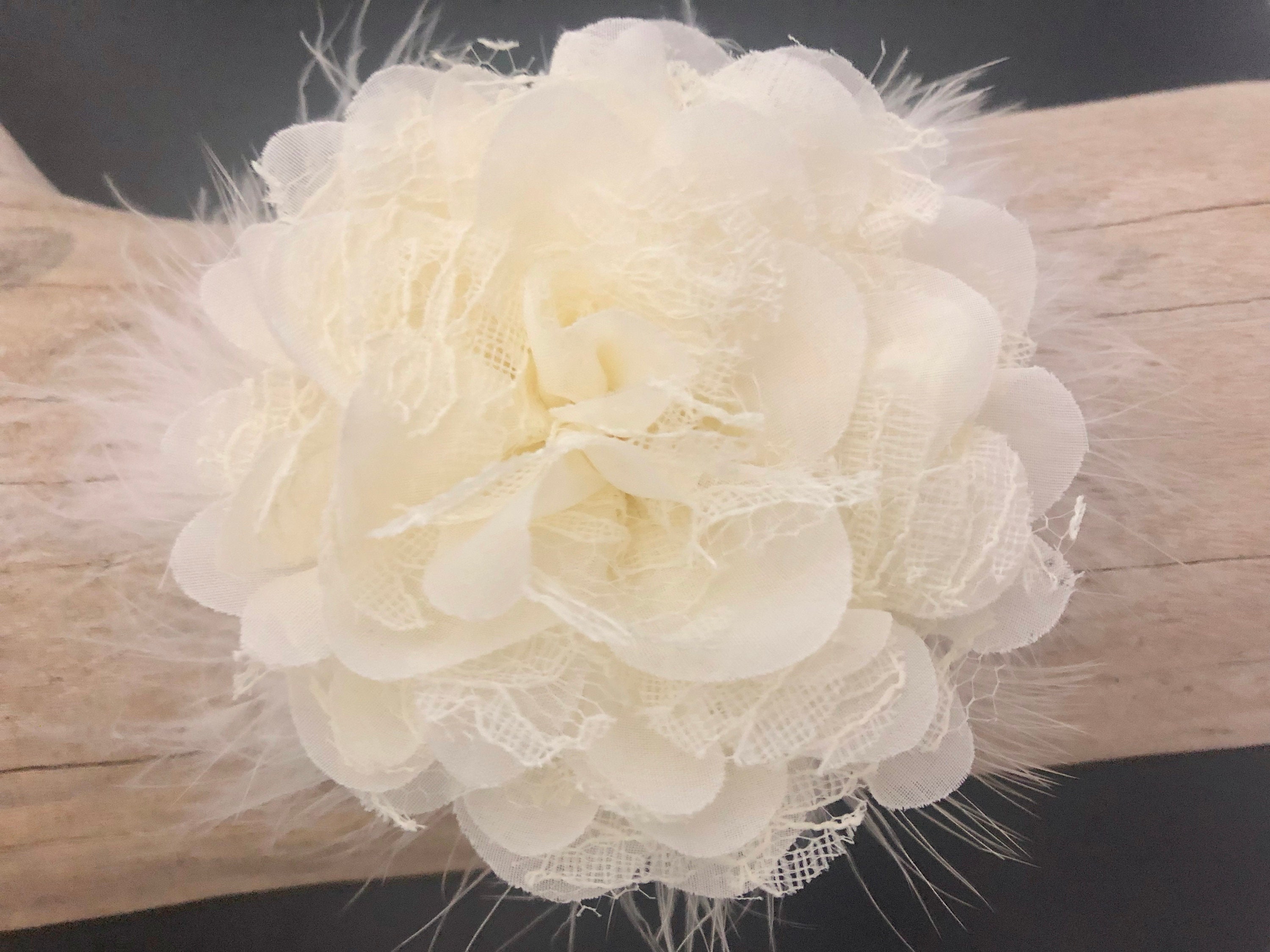 Ivory Lace Flower Hair Clip White Lace Flower Hair Clip Etsy