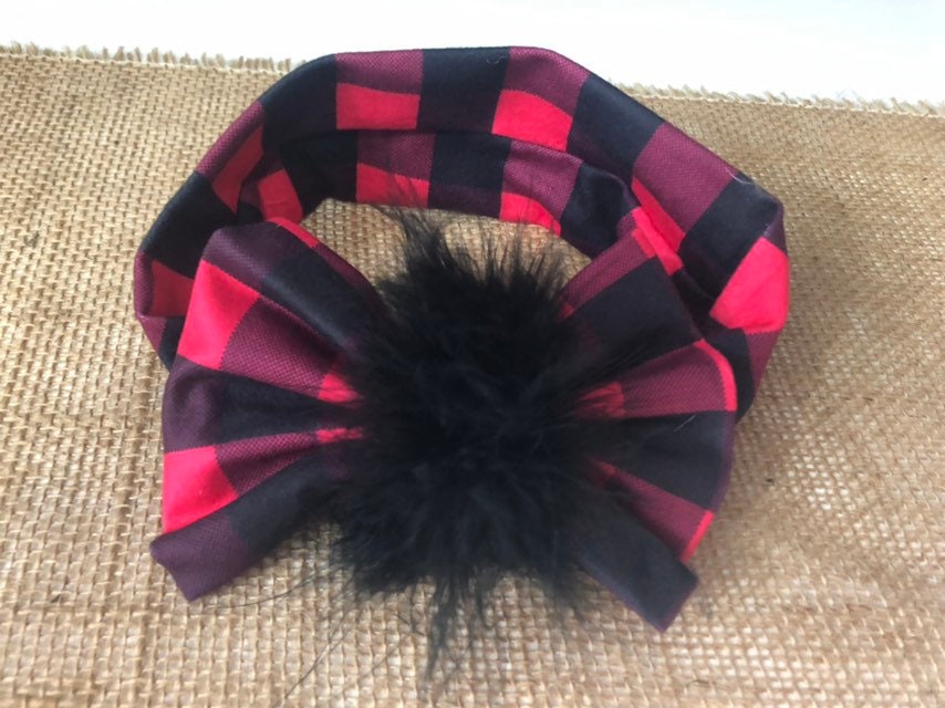 plaid headband baby