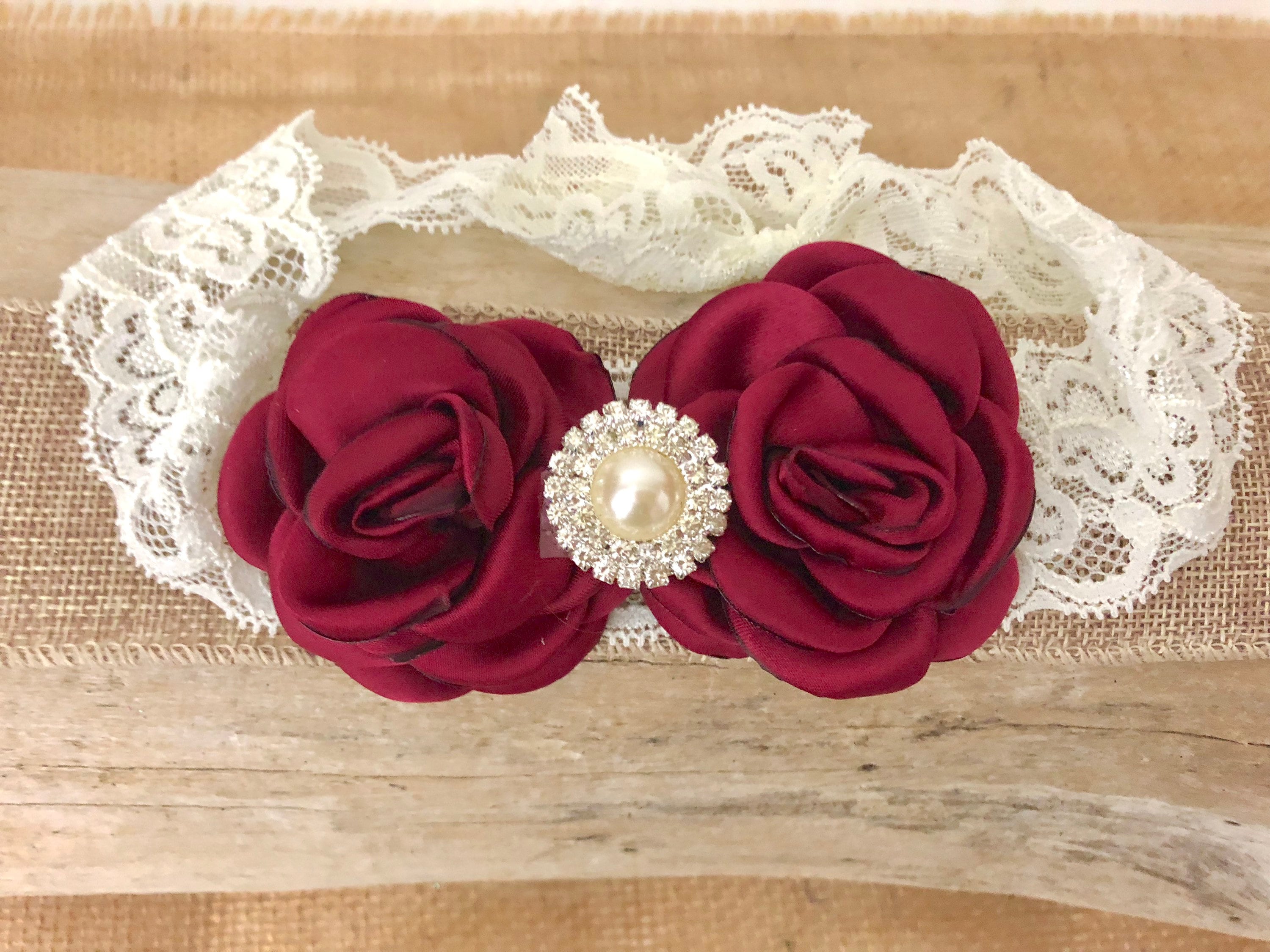 maroon baby headband