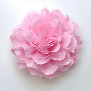 Big Pink Flower Brooch Pin, Flower Boutonnière, Pink Peony Brooch, Wedding Bridal Flower Hair Clip,  White, Ivory, Blue Flower Brooch /Clip