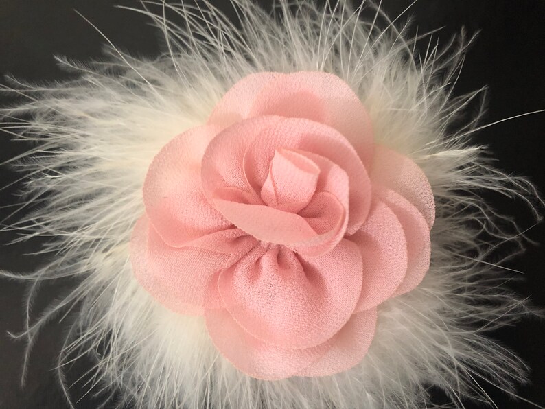 Pale Pink Flower Hair Clip White clip Dusty Rose Flower Girl Hair Clip Blush Hair clip Ivory clip Wedding Flower clip, Dumb Pink clip