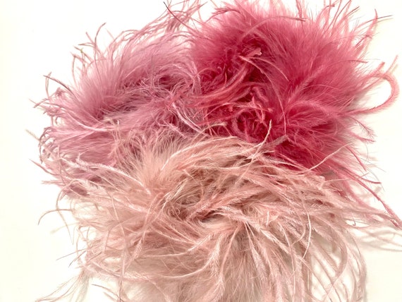 Ostrich Feather Trim, Add on Feather for Cuffs, Shoes, Ostrich feather Wrist Band Feather Shoe Clips, Feather Trim All Colors/ Ply's