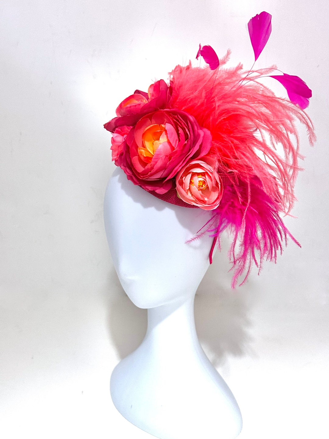 Pink Coral Kentucky Derby Hat Derby Fascinator Coral Pink Etsy