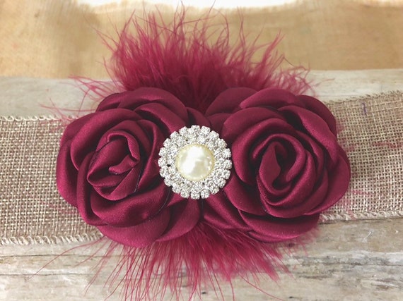 SATIN ROSE HAIR CLAW MAROON SATIN ROSE HAIR CLAW MAROON