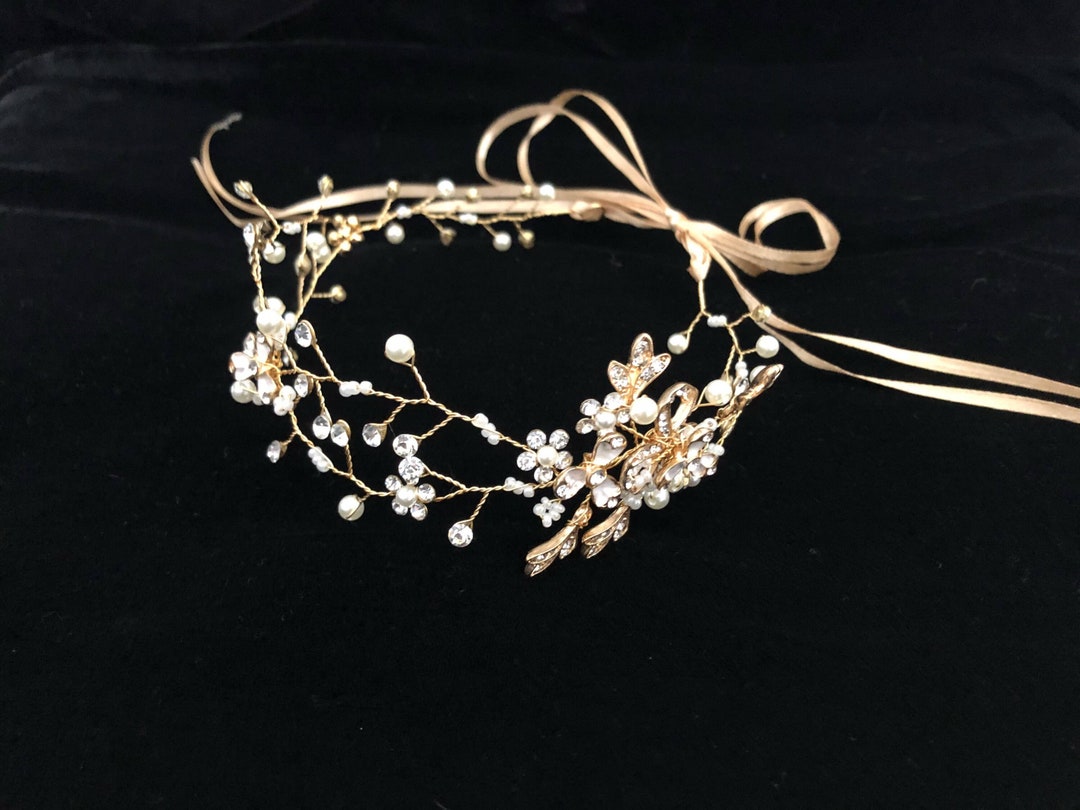 Gold Flower Girl Crown Headband Communion Tiara Crown Baby Etsy