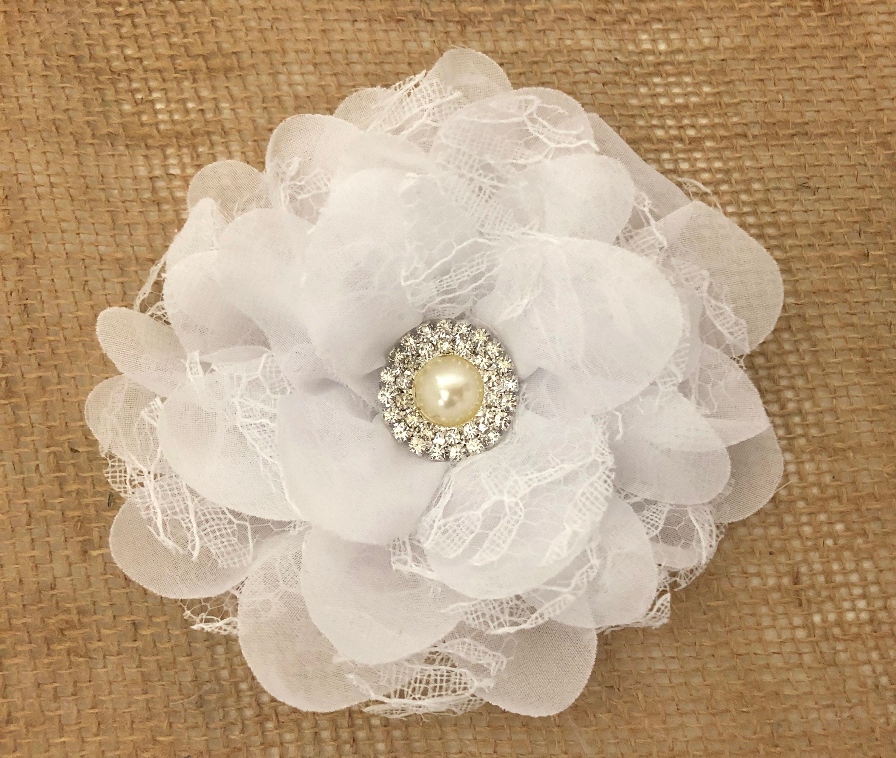 Ivory Lace Flower Hair Clip White Lace Flower Hair Clip Etsy