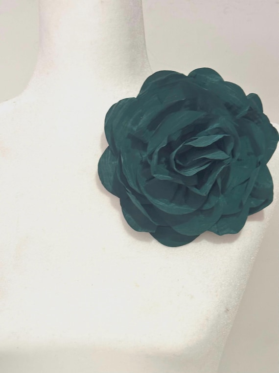Big Flower Pin, Olive, Mustard Yellow, Teal Dusty Rose Pink Fushcia Black Flower Brooch Pin, Statement Boutonniere, Corsage Pin, All colors
