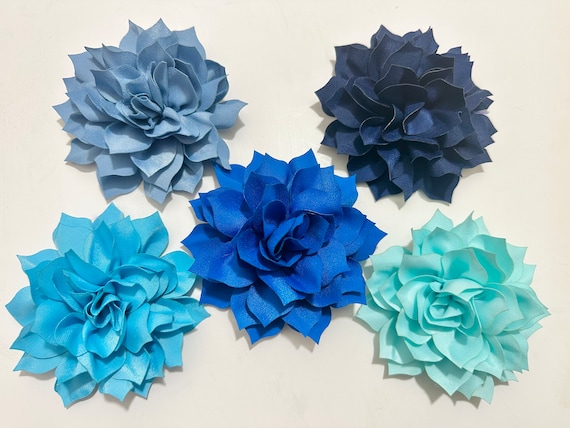 Blue Flower clips, All Shades of Blue Hair Clips, Navy, Royal Blue, Turquoise, Light Blue, Wedding Hair Clips,  Bridal  Hair Accessories,