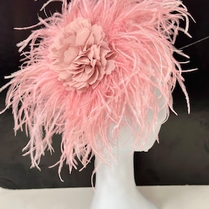 Dusty Mauve Rose Fascinator Headband Hat, Mauve Kentucky Derby Hat,Dusty Pink Mauve Fascinator, Wedding Fascinate, Feather Headband