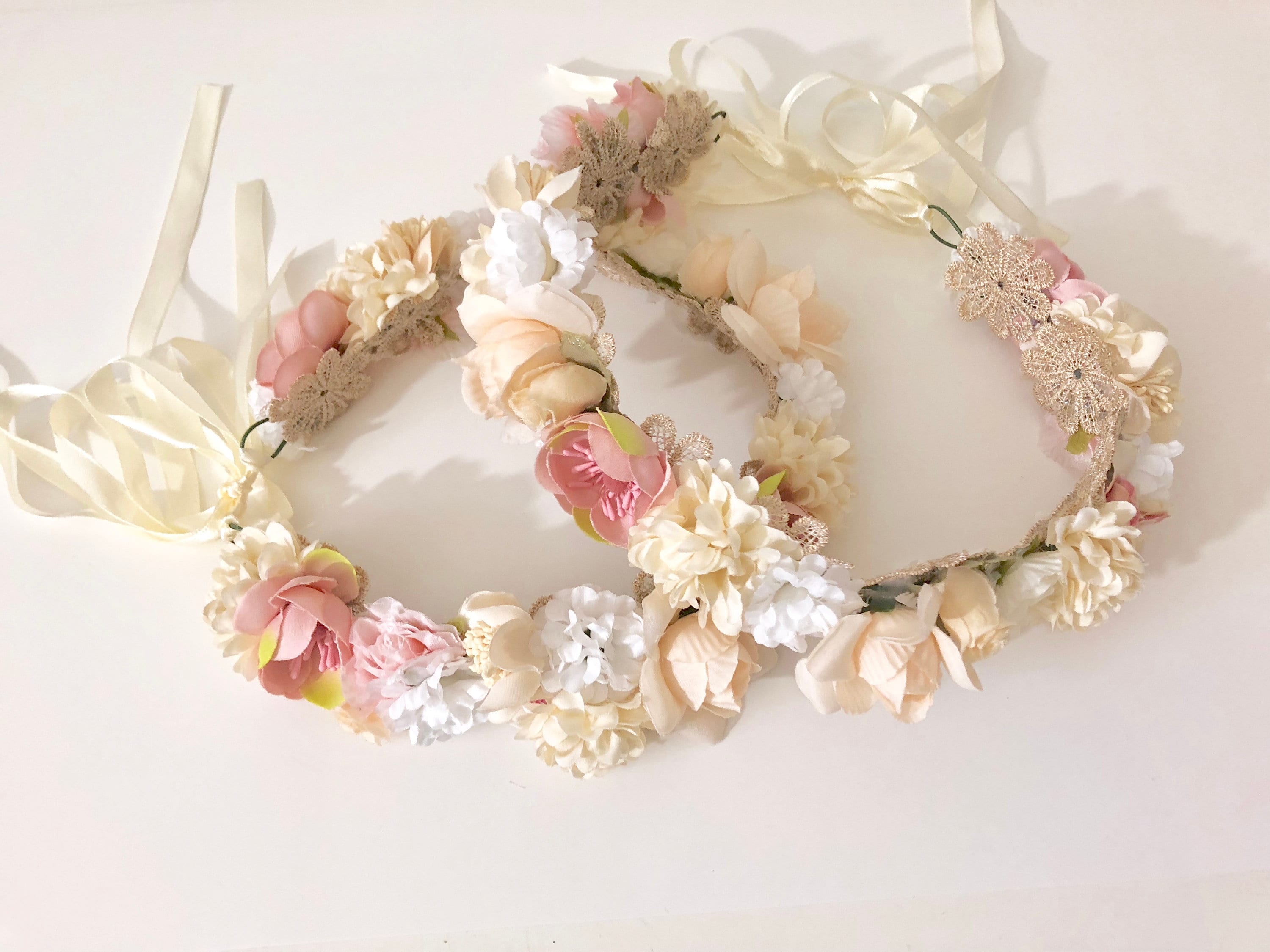 Flower Crown Wreath, Flower Girl Boho Crown, Floral Crown, White Flower