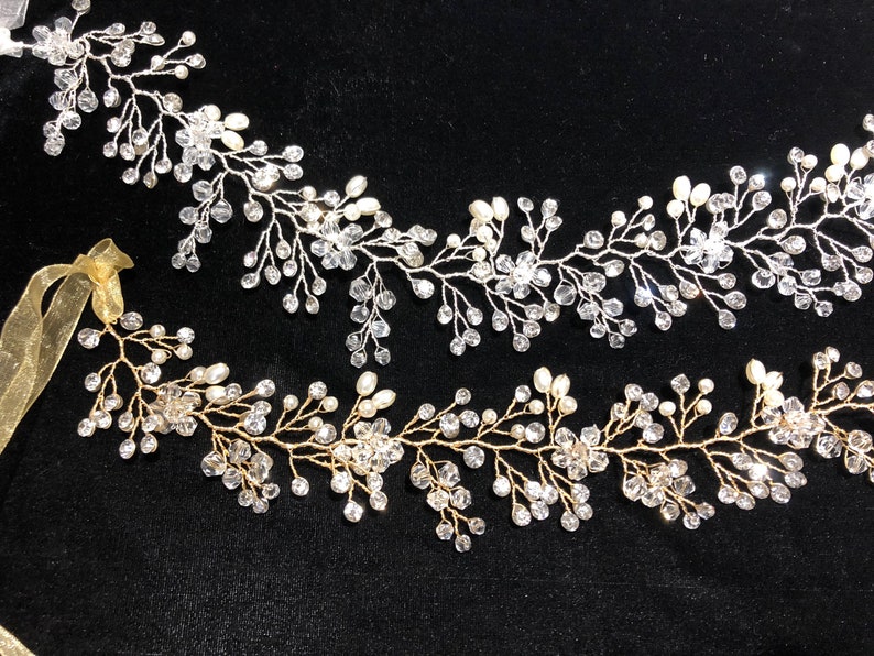 Flower Girl Crystal Headband Silver Flower Crown Flower Girl Etsy