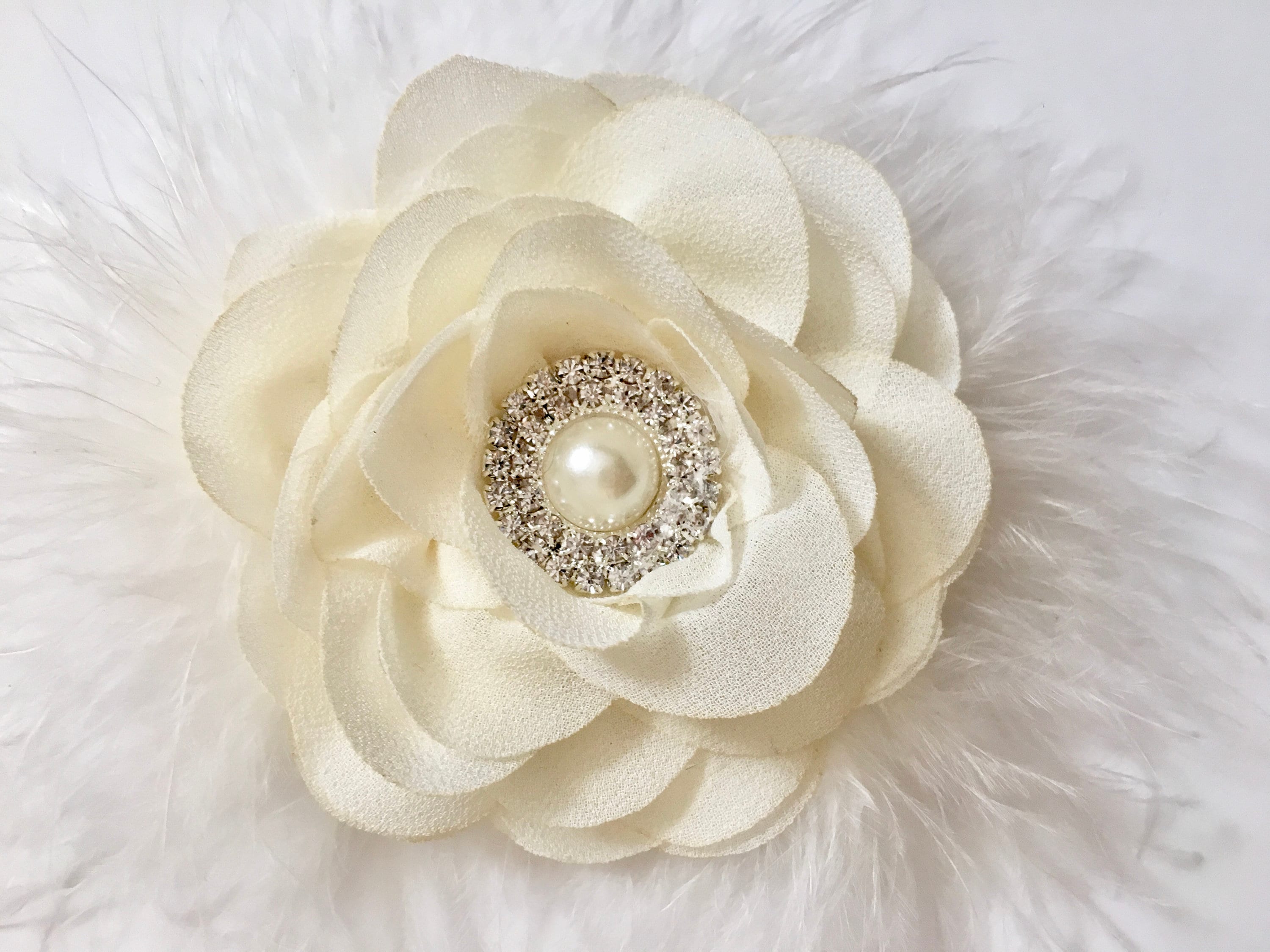 navy flower hair accessories