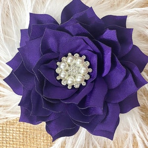 Purple Fascinator, Purple Kentucky Derby Feather Fascinator, Bridal Headpiece, Flower Hair Clips, All colors image 5