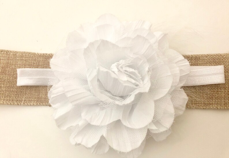 Dusty Rose Baby Headband Headband Baby Gift, Christening Baptism Headband Floral Headband Ivory Mint