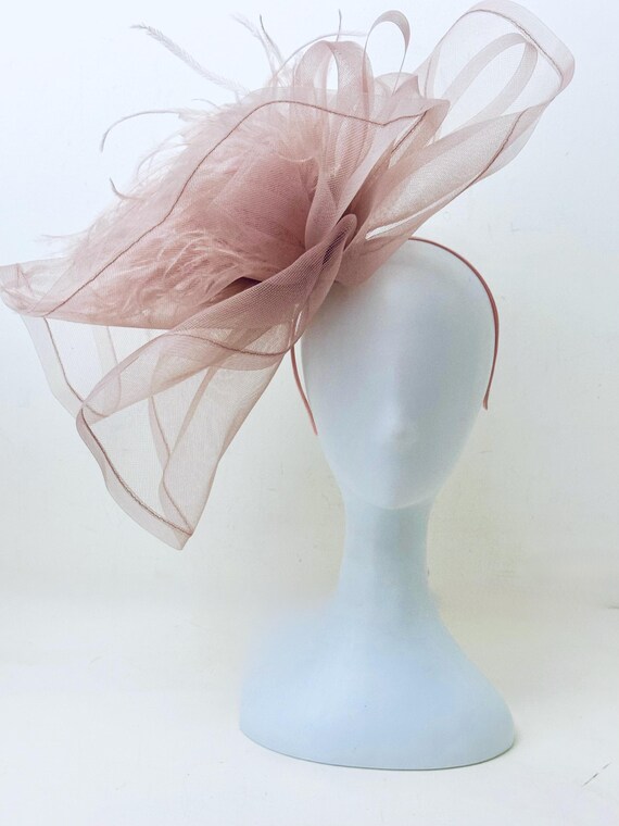 Dusty Rose Pink Fascinator Hat, Kentucky Derby Fascinator Hat, Feather Derby  Hat, Church Wedding Derby Hat, Garden Tea Party Hat