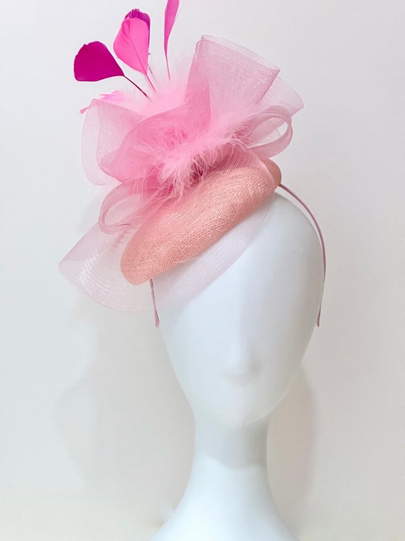 Pink Hot Pink Magenta Kentucky Derby fascinator Hat,  Kentucky Derby Hat Fascinator,  Church Wedding Tea Party Hat, Custom Fascinator Hat