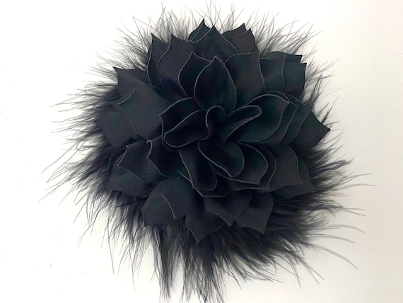 Black Fascinator, Black Kentucky Derby Fascinator Black Flower  Crystal Hair Clip, Black Fascinator, Burgundy Feather Clip, All Colors