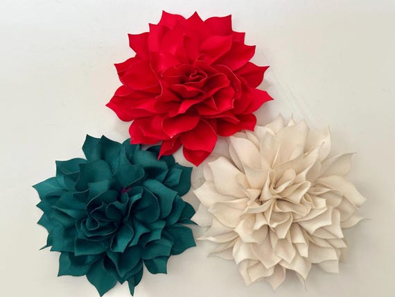 Christmas Flower Clips Gift Set Flower Pin, Red,Green, Blue, Beige Flower Clips, Christmas Wedding Bridal Flower Girl Hair Accessories