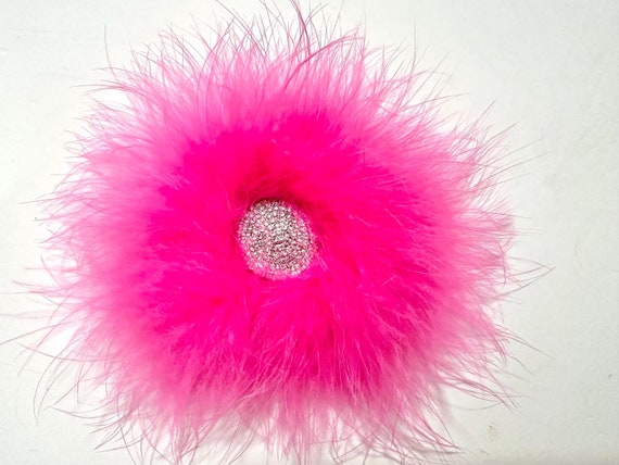 Dance Costume Hair clips, Crystal Feather Clips,Hot Pink, Pink, White,Purple, Turquoise,Black Marabou Feather Hair Clip for girls