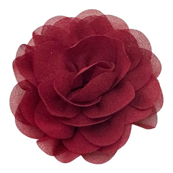 Chiffon Flower Hair Clips, Wine, Navy, Beige Chiffon Flower Clip, Gray, Mauve Blush,Dusty Pink Chiffon Wedding Bridal Flower Girl Hair Clips