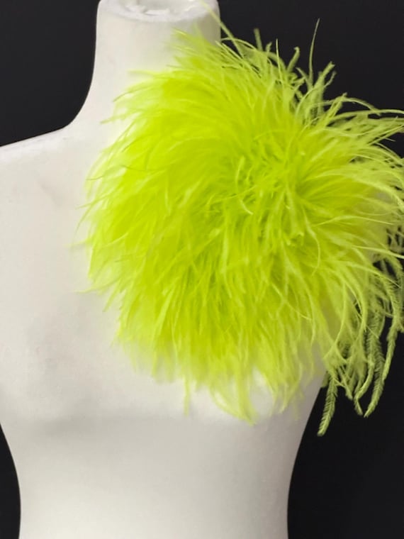 Chartreuse Feather Pin, Seaweed Olive Green Feather Corsage Pin, Beige, Black,Navy Silver, Pink Dusty Rose Large Ostrich Feather Brooch Pin